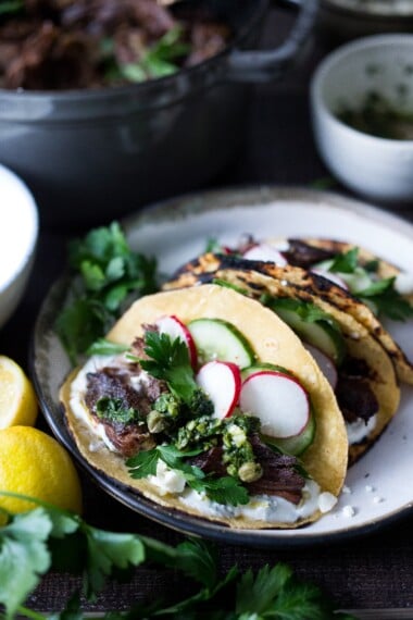 Greek Lamb Tacos with Minted Yogurt Sauce