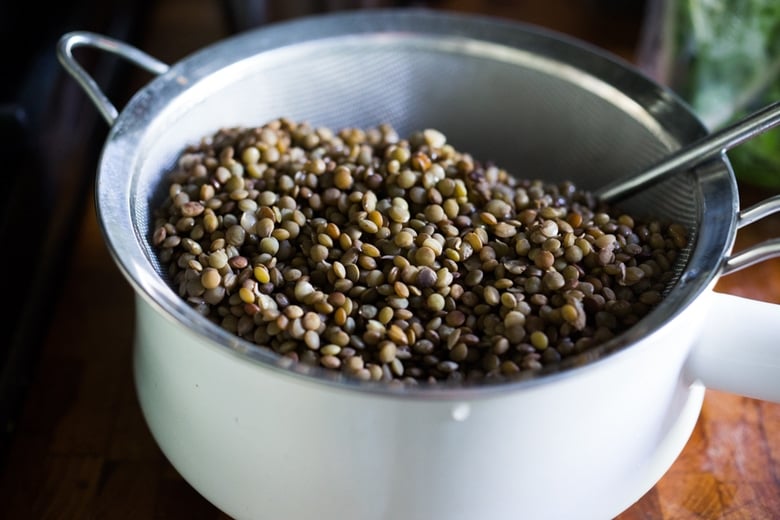 cooked lentils