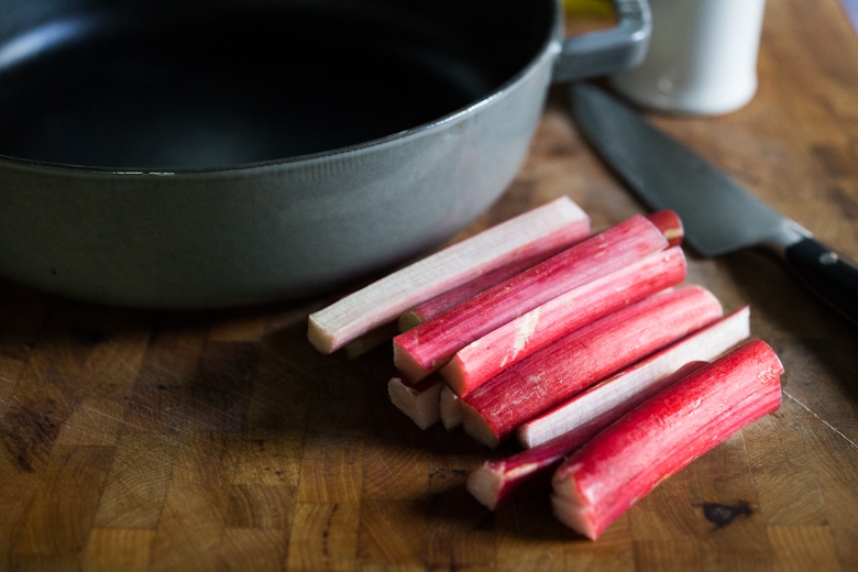 Roasted Salmon with Rhubarb and Chard- a quick healthy meal that can be made in 30 minutes. |www.feastingathome.com