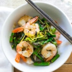 Shrimp Asparagus Stir Fry with Lemon and Basil -a delicious and healthy skillet meal that can be made in just 15-minutes! Low-carb and GF. 