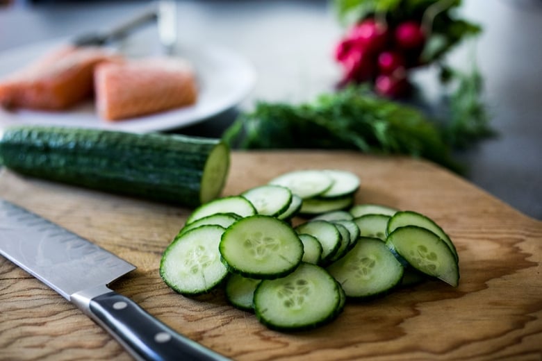 Homemade Tzatziki for Grilled Salmon Tzatziki Bowl- a fast and delicious weeknight meal loaded up with healthy veggies! | www.feastingathome.com