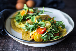 Scrambled Egg Tacos- a healthier lighten up version of breakfast tacos, these make a quick dinner or late night snack!