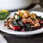 Garlicky Chard Pasta with lemon zest and toasted bread crumbs- a fast and flavorful vegan meal!