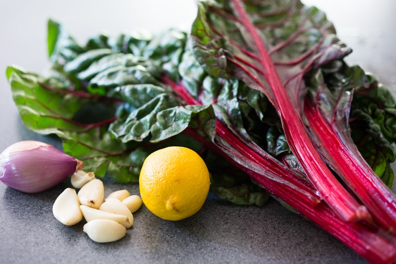 Garlicky Chard Pasta with lemon and toasted bread crumbs- a healthy vegan 30 minute meal. | www.feastingathome.com