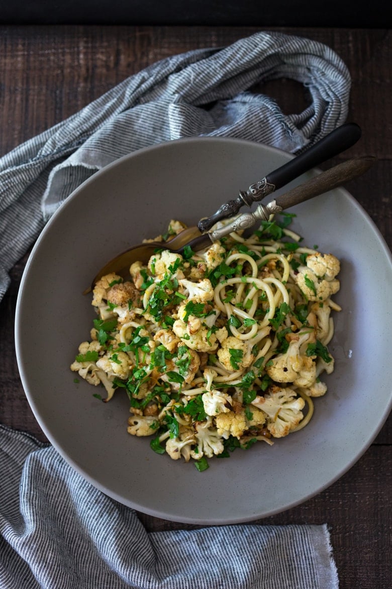 Best Vegetarian Pasta Recipes 40 BEST Pasta Recipes! Roasted Cauliflower Pasta with Toasted Walnuts, Garlic, Parsley and Lemon! This vegan pasta is one of my favorites! It's hearty without leaving you feeling heavy. So much goodness happening here!