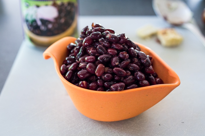 rinsed and drained black beans