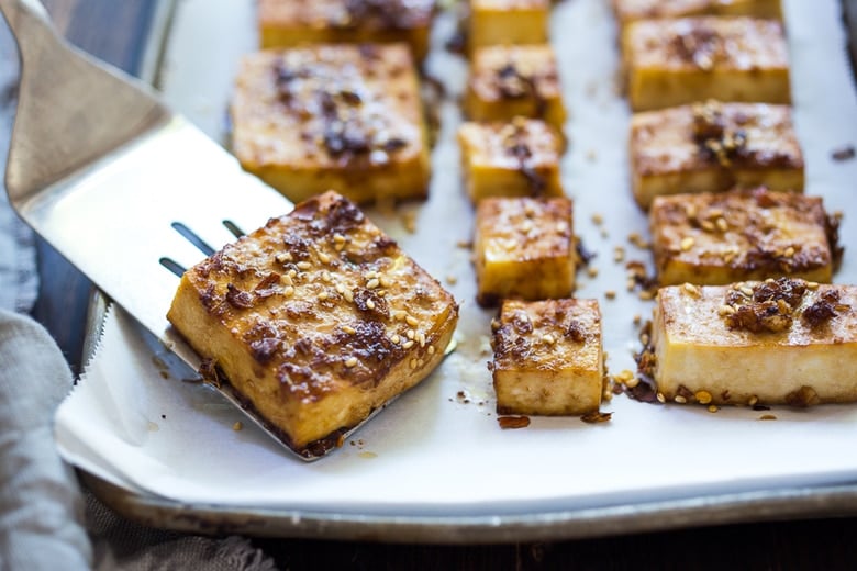 Baked Ginger Sesame Tofu 