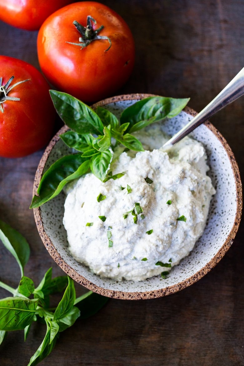 Herbed Tofu Ricotta - a vegan, nut-free, low calorie alternative to ricotta cheese, perfect for lasagna, cannelloni, and other baked dishes! #vegancheese #tofuricotta #veganricotta | www.feastingathome.com