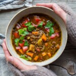 This Instant Pot Lentil Soup is cozy and comforting! Infused with fragrant Middle Eastern spices, it can be made in your Instant Pot or on your stovetop. Vegan, fast & easy. Includes a Video. 