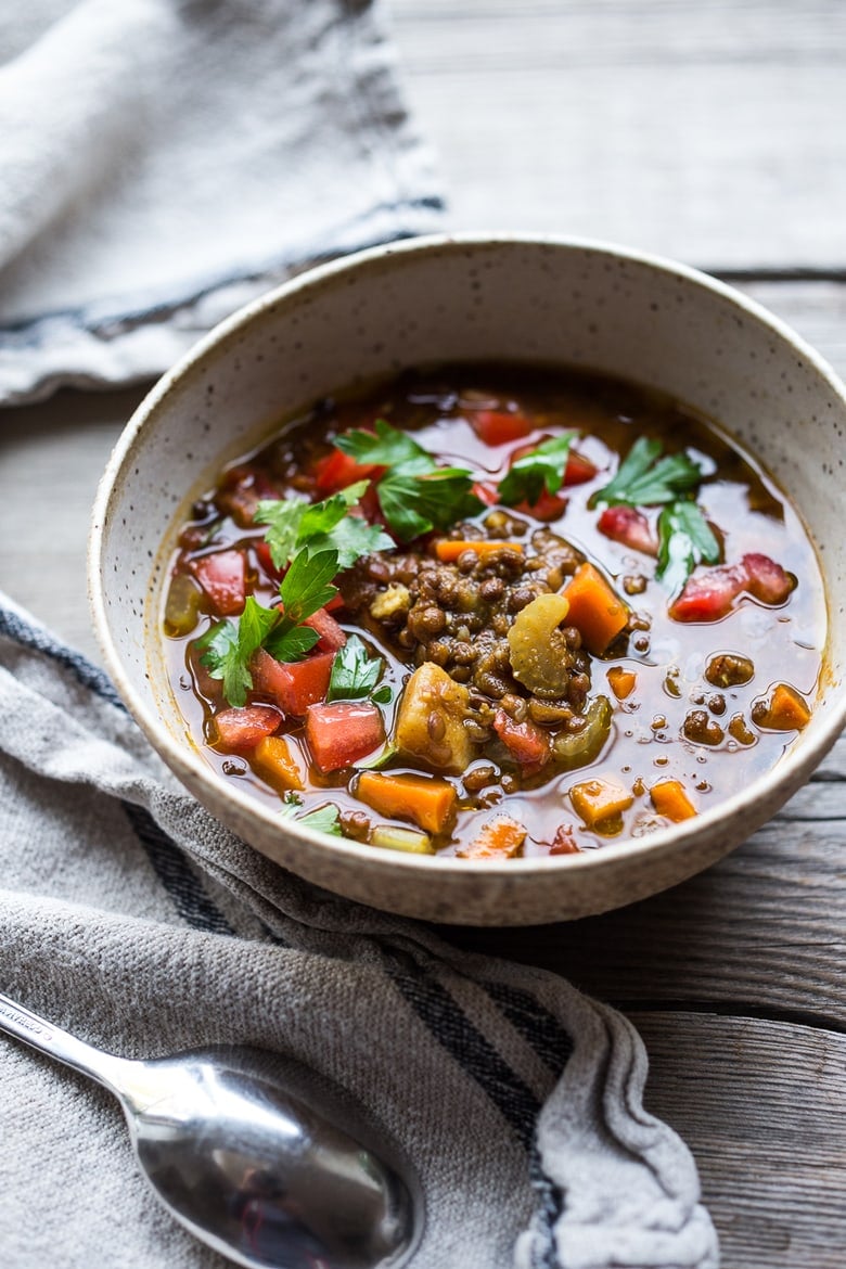 Make Life Simple Instant Pot Lentil Soup- vegan, gluten free and infused with Middle Eastern Spices!