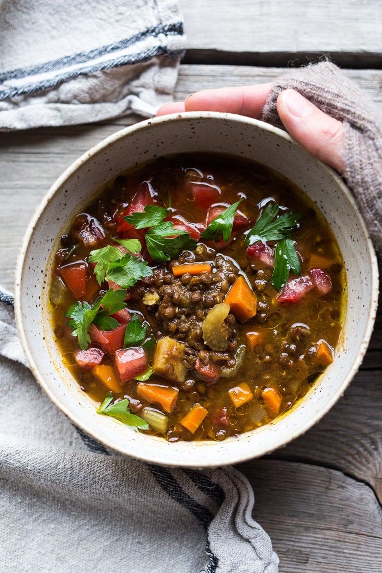 Healthy Middle Eastern Instant Pot Lentil Soup | Feasting At Home