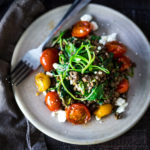 Quick braised lentils with Blistered tomatoes and kale| www.feastingathome.com