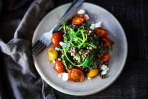 Quick braised lentils with Blistered tomatoes and kale| www.feastingathome.com