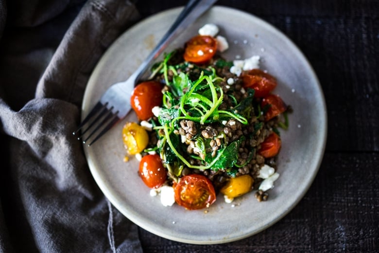 Lentils with Blistered Tomatoes and Kale
