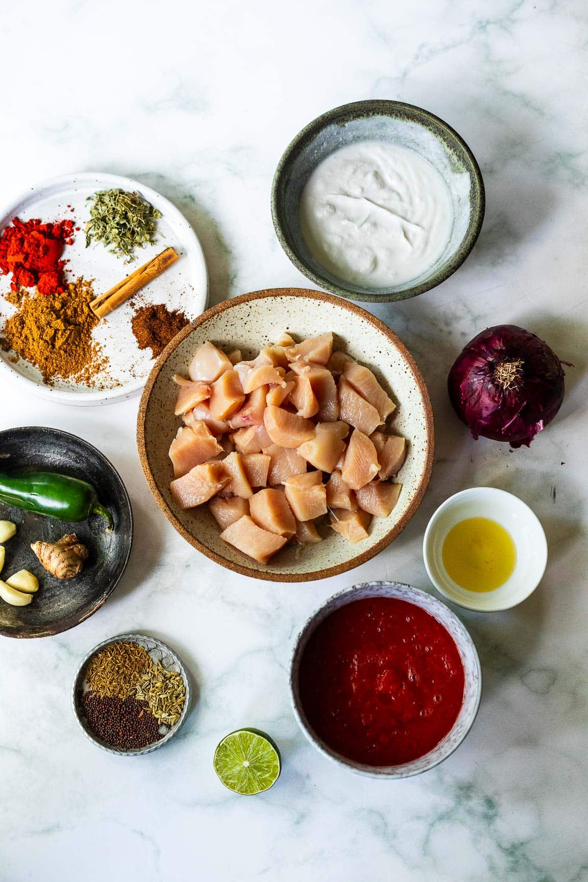 butter chicken ingredients.