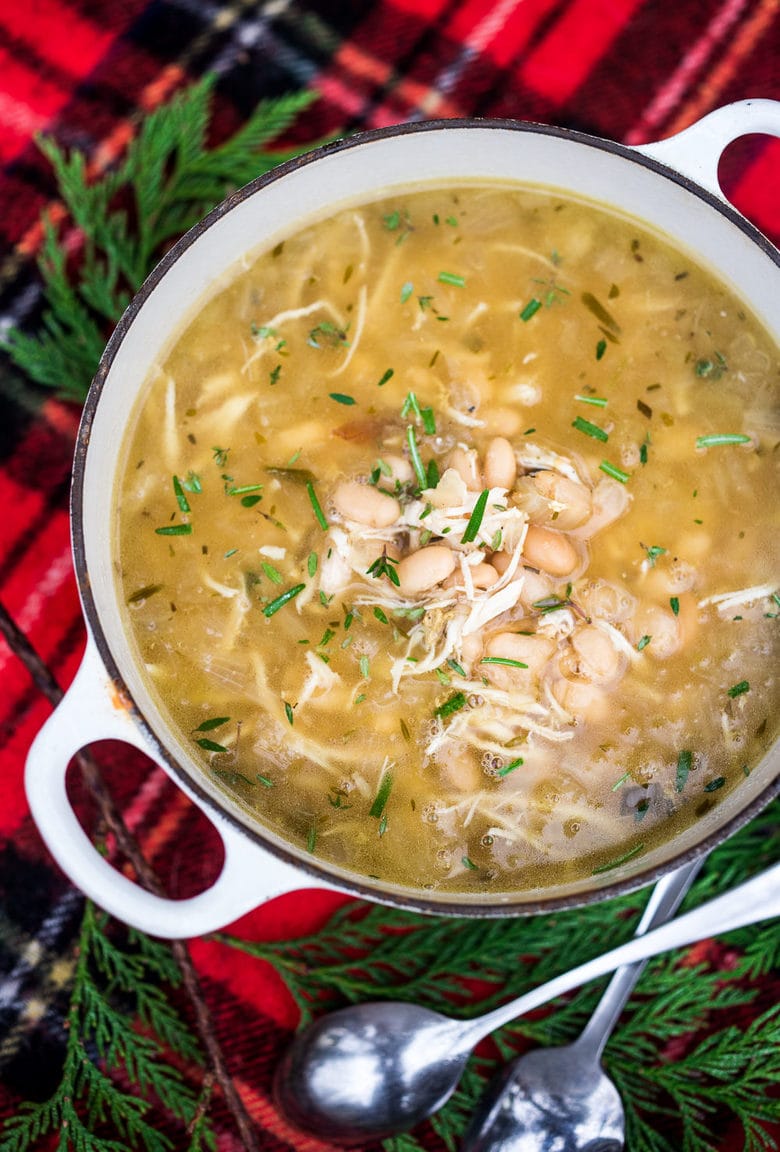 Instant pot chicken and white bean soup