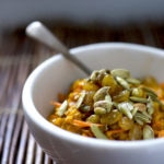 Carrot Cake Oatmeal... a delicious bowl of comfort food - vegan and GF! | www.feastingathome.com