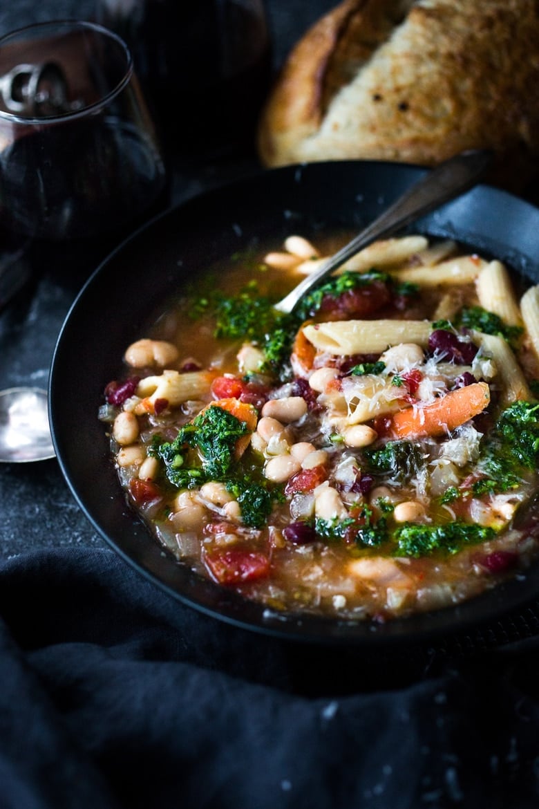 Instant Pot Minestrone Soup - loaded up with healthy veggies, 2 kinds of beans - this version is vegan and gluten-free adaptable. But it’s the fennel bulb that makes this Minestrone Soup truly special – giving it a unique and delicious complexity! #vegansoup #instantpotminestrone #instantpot #minestrone #veganminestrone 