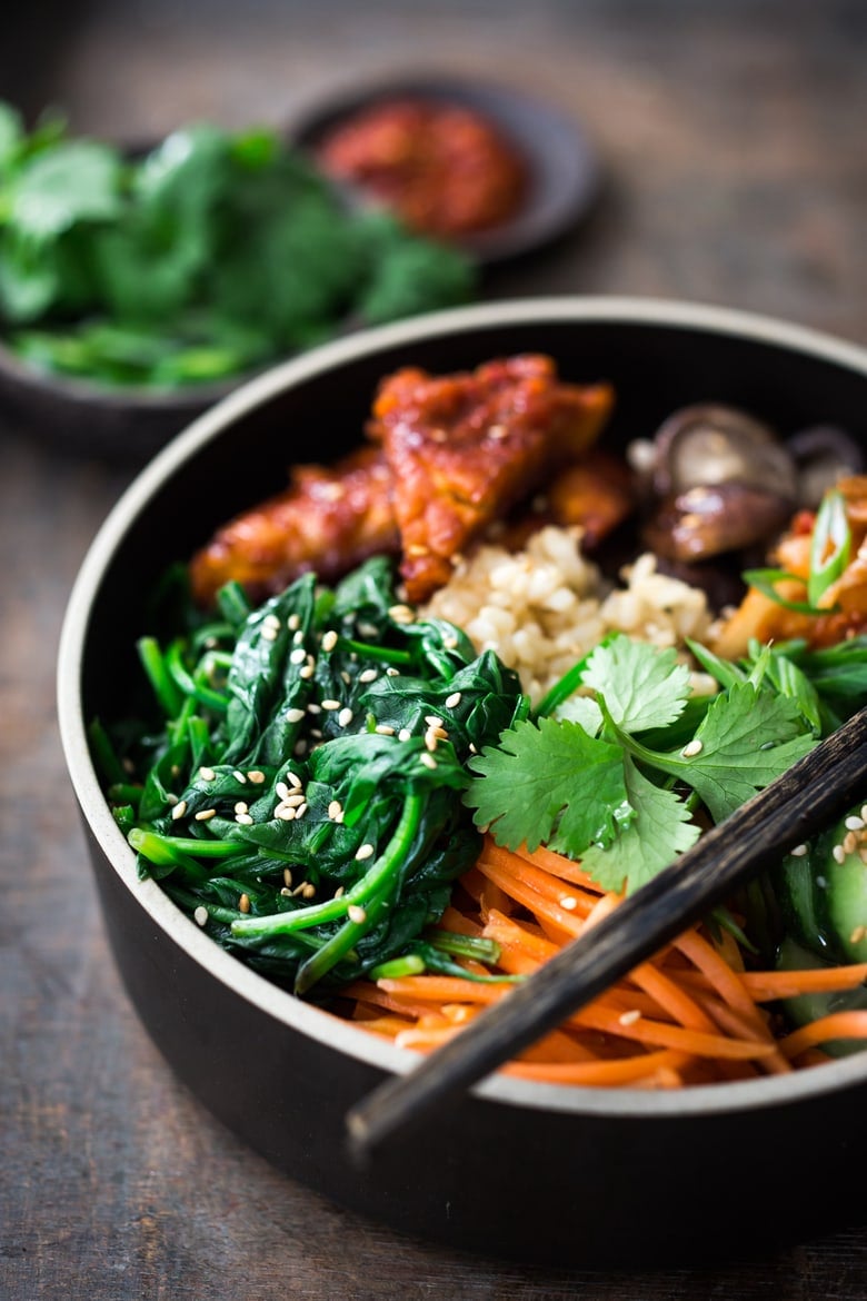 bibimbap recipe vegan with tempeh