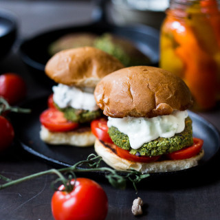 Falafel Burgers with Tzatziki Sauce