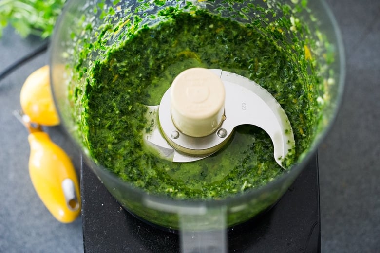 Gremolata  in a food processor