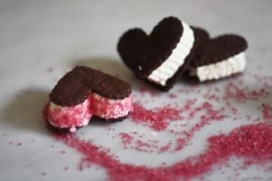 heart shaped ice cream sandwiches