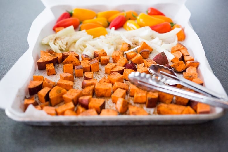 Sheet Pan Burrito Bowl- vegan and GF