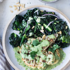 Zaatar Cauliflower Steaks with Green Tahini Sauce-image