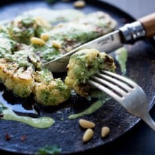 Zaatar Cauliflower Steaks with Green Tahini