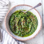 This authentic Zhoug recipe is full of spicy, punchy flavor! A popular Middle Eastern condiment, zhoug sauce is made with fresh cilantro, jalapenos, garlic, cardamom and cumin. Includes a video.