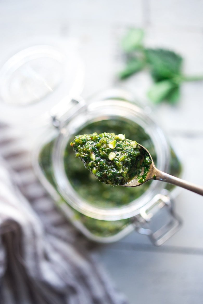 Zhoug Sauce Recipe - a flavorful Middle Eastern Cilantro Sauce that gives meals a huge burst of flavor. Simple easy recipe that can be made in 5 minutes flat! | #zhoug #zhougrecipe #howtomakezhoug www.feastingathome.com