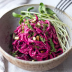 Beet Noodles with Yogurt and Dill