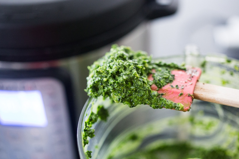 Cassoulet Vert - a modernized White Bean Stew with Lemony Kale Pesto that is meat-free and that can be made in an Instant Pot! Fast, healthy delicious! 