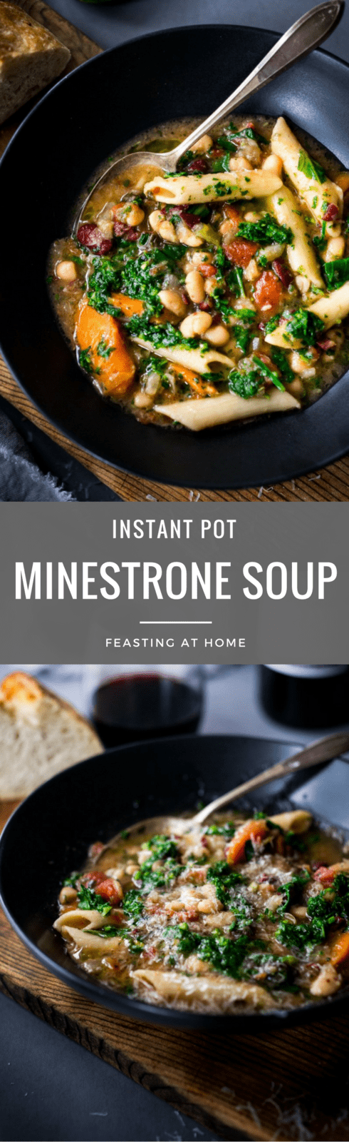 Instant Pot Minestrone Soup - loaded up with healthy veggies, 2 kinds of beans - this version is vegan and gluten-free adaptable. But it’s the fennel bulb that makes this Minestrone Soup truly special – giving it a unique and delicious complexity! #vegansoup #instantpotminestrone #instantpot #minestrone #veganminestrone 