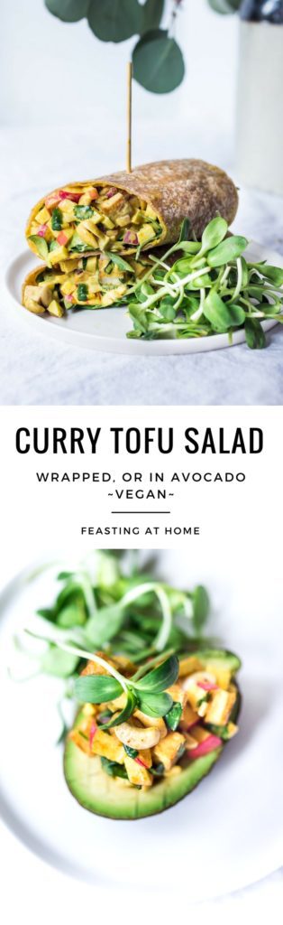 Vegan curry tofu salad
