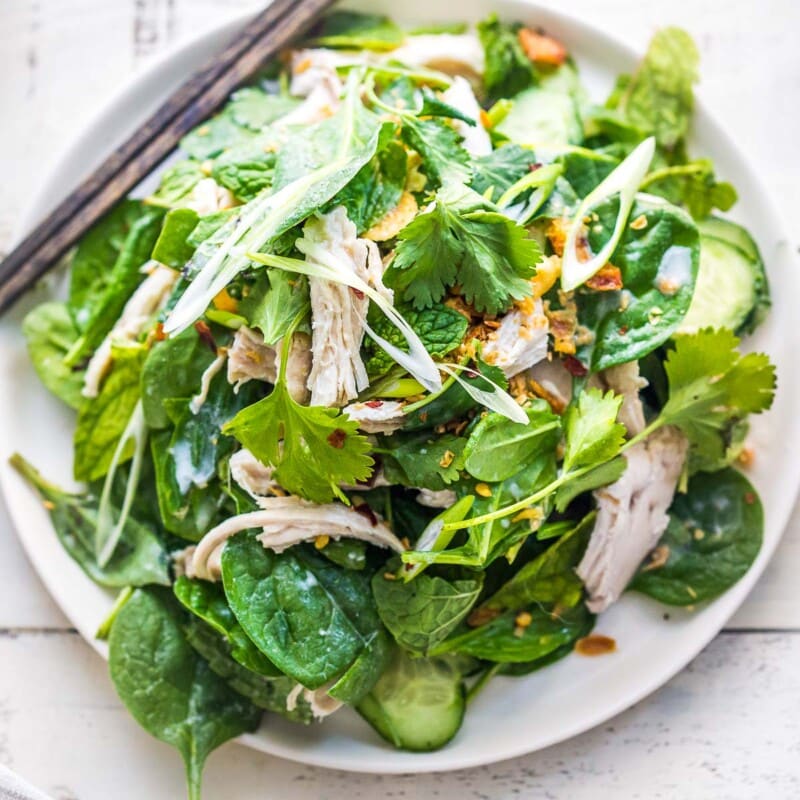 Thai Chicken Salad with Spinach