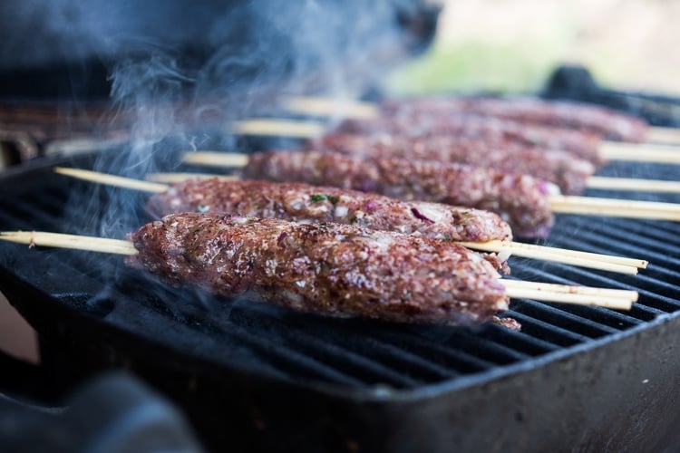 Ground lamb kebabs with mint and Middle Eastern Spices 