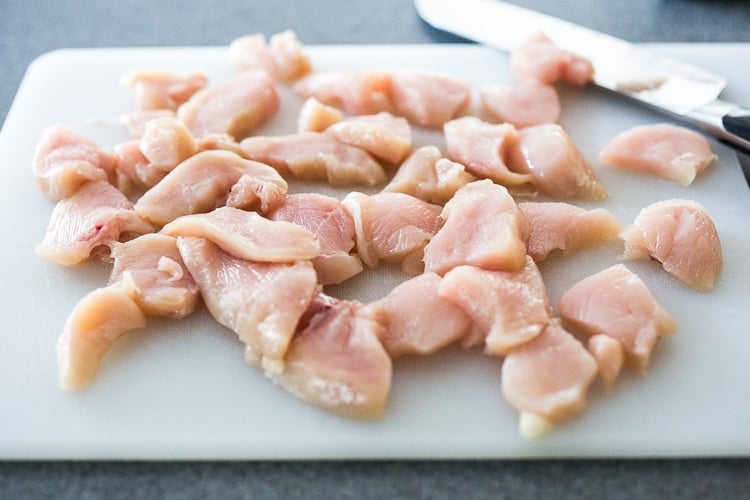 how to cut chicken for wok