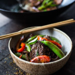 Burmese Chili Lamb with Cumin and Mustard Seeds- a delicious stir fry that utilizes seasonal veggies & comes together in under 30 mins. Delicious and EASY! #lamb #lambstirfry #stirfry #burmese #burma #lambreicpes
