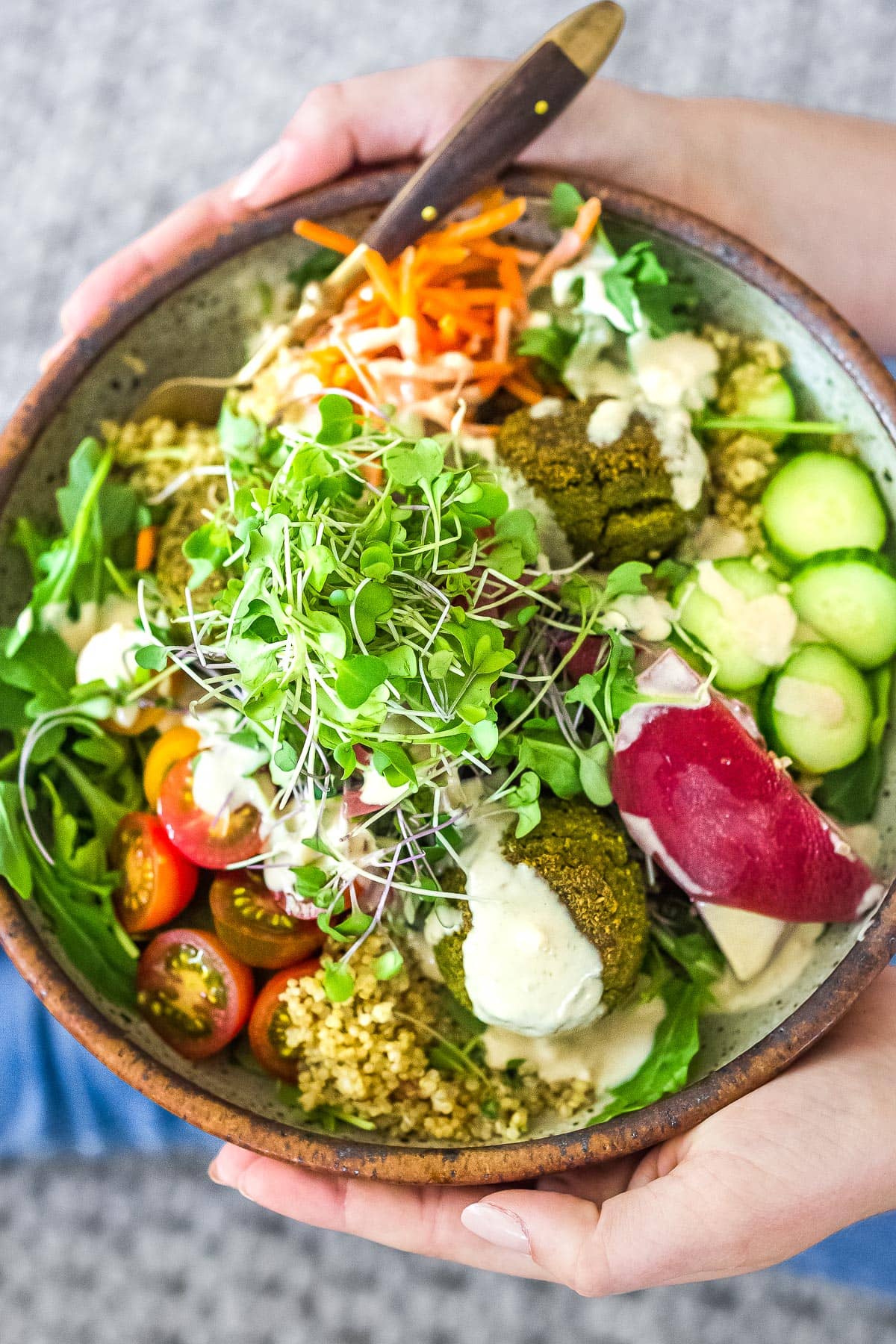 Falafel Hummus and Salad Meal-Prep Bento Boxes