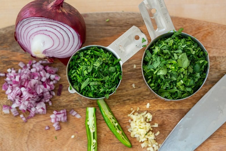 Chop the herbs or use a food processor!