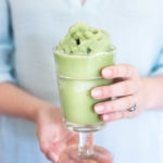 Cool and refreshing, Frozen Matcha Green Tea Slushies are just what the doctor ordered on these hot summer days! Made with Almond Milk, these vegan, blended, Iced Green Tea Lattes, are healthy, Low-carb, Low-calorie! #keto #paleo #vegan #slushy #slushie #greentea #matcha #latte
