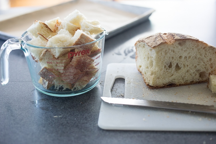 Baked Panzanella Croutons - how to make them 