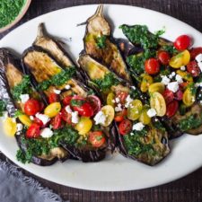 Grilled Eggplant Steaks with Gremolata and Tomatoes