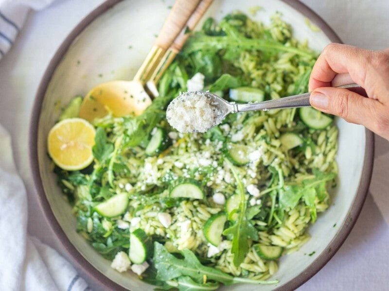 Orzo Pasta Salad with Lemon Basil Dressing Feasting At Home