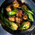 A simple delicious recipe for Black Pepper Tofu with Bok Choy - a tasty vegan meal that can be made in under 30 minutes!