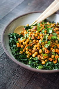 Roasted Moroccan Sweet Potato Salad is bursting with flavor! Healthy, vegan and gluten-free, it is EASY to make! Can be made ahead. #sweetpotato #sweetpotatosalad #roastedsweetpotatosalad #roastedsweetpotatosalad #moroccansalad #moroccansweetpotato #vegansalad #potlucksalad #nomayo #healthysalad