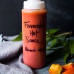 A simple delicious recipe for Fermented Hot Sauce using fresh summer chilies, with no special equipment and only 20 minutes of hands on time! #hotsauce #fermentedhotsauce #chilisauce