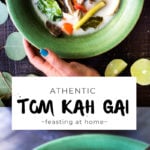 Authentic Tom Kha Gai (Thai Coconut Chicken Soup), an healthy, paleo recipe that can be made in an instant pot. Gluten-free and Vegan Adaptable! #tomkha #thaisoup #tomkhagai #chickensoup #instantpot