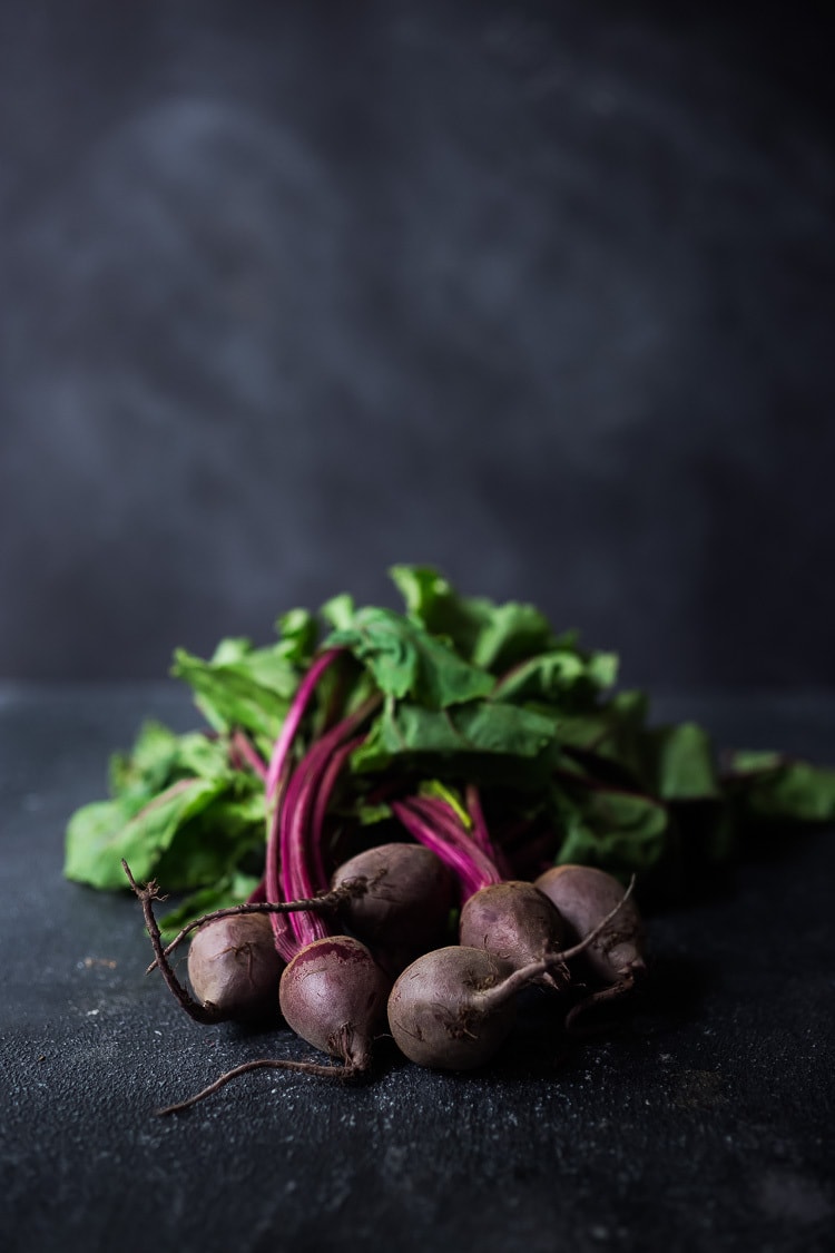 Beet and Farro Salad | A simple fall-inspired recipe for Farro Salad with Beets and their tops!  This healthy, vegan adaptable salad can be made ahead for midweek meals and can be served warm or chilled. #beetsalad #fallsalad #vegansalad #farrosalad #farro #beets